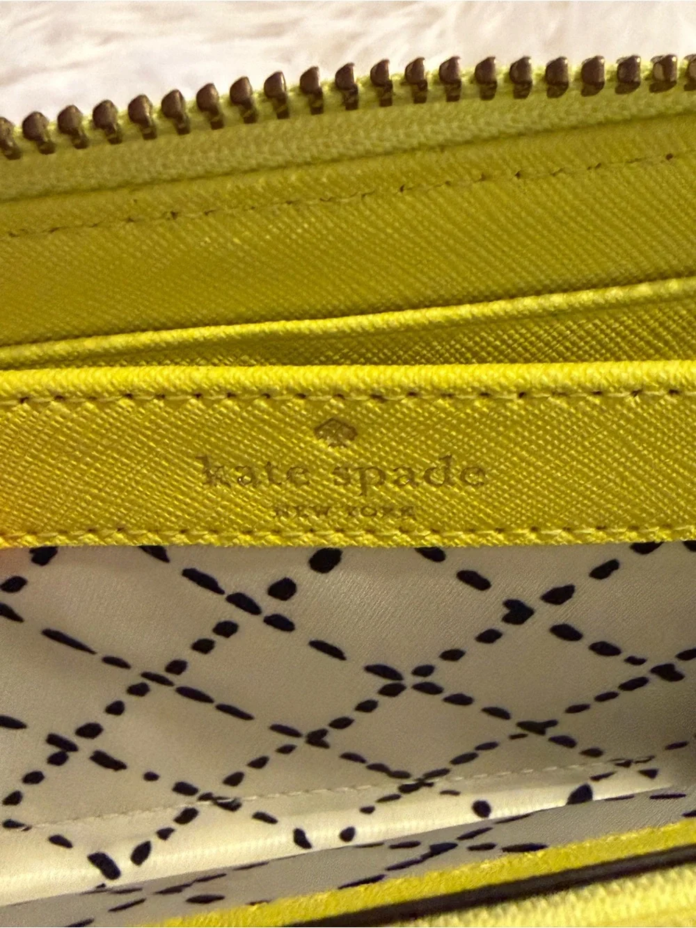Kate Spade Neda Newbury Lane Zip Around Wallet Neon Yellow